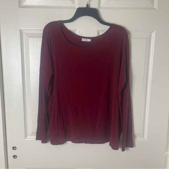 Tobi Tops - Tobi Deep Red Long Sleeve Top
